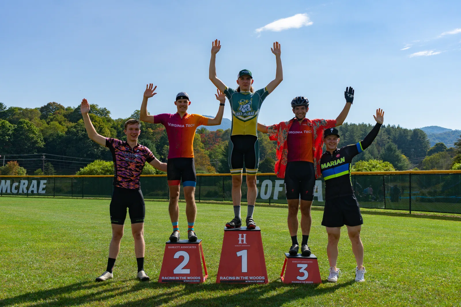 Cycling race podium