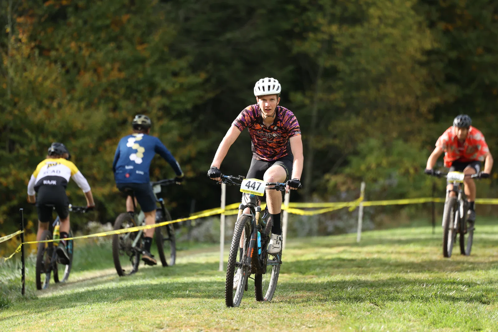 Cyclocross or mountain bike race action