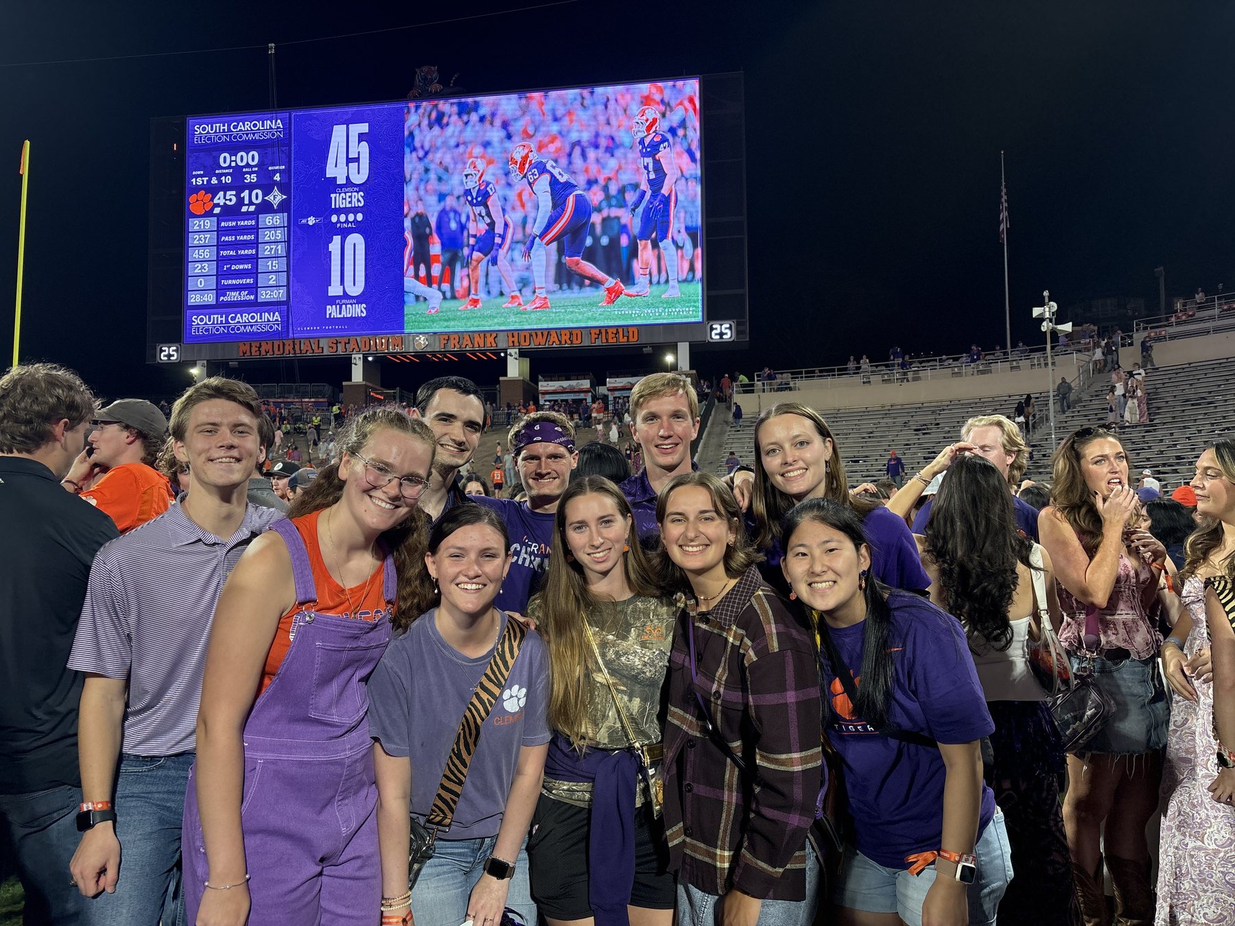 Alex with friends at a Clemson football game
