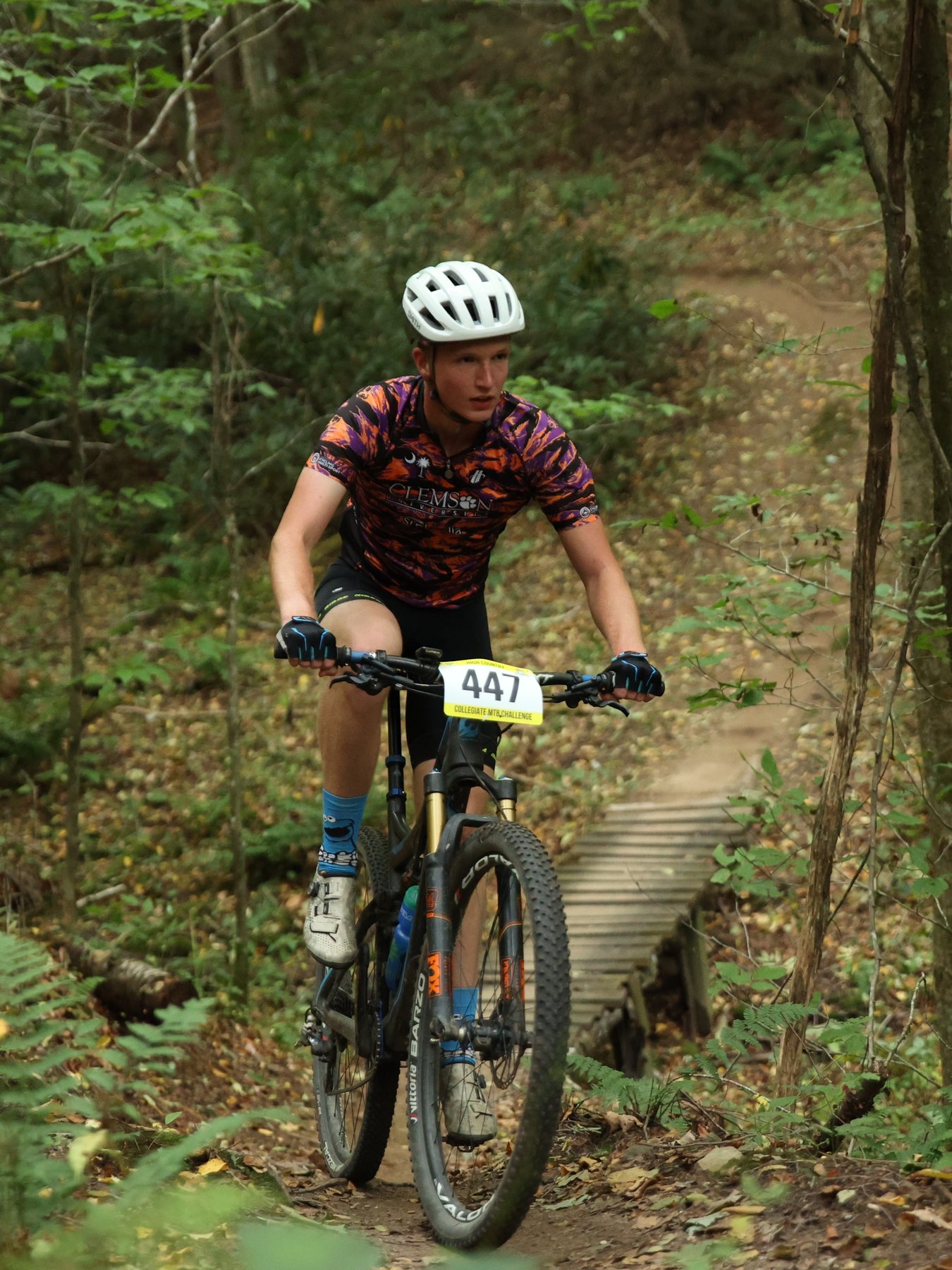 Alex riding a mountain bike